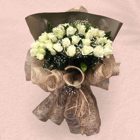 Bouquet of 51 White Roses